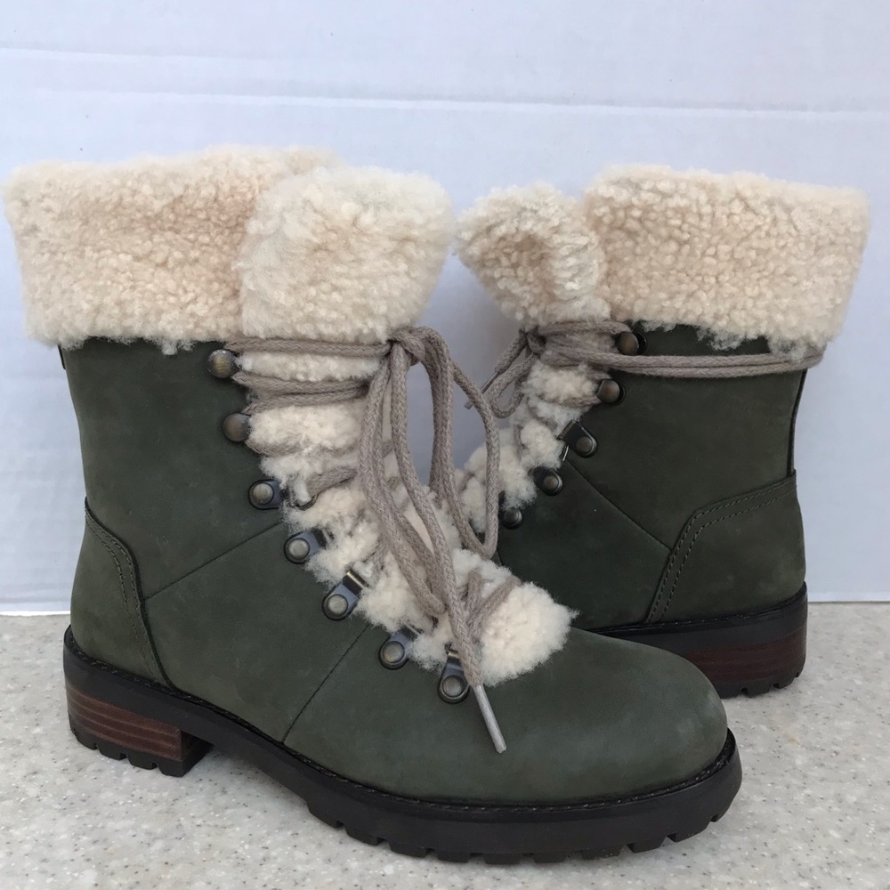 UGG Australia FRASER “Slate” Green combat Military style winter boots NEW 5.5
